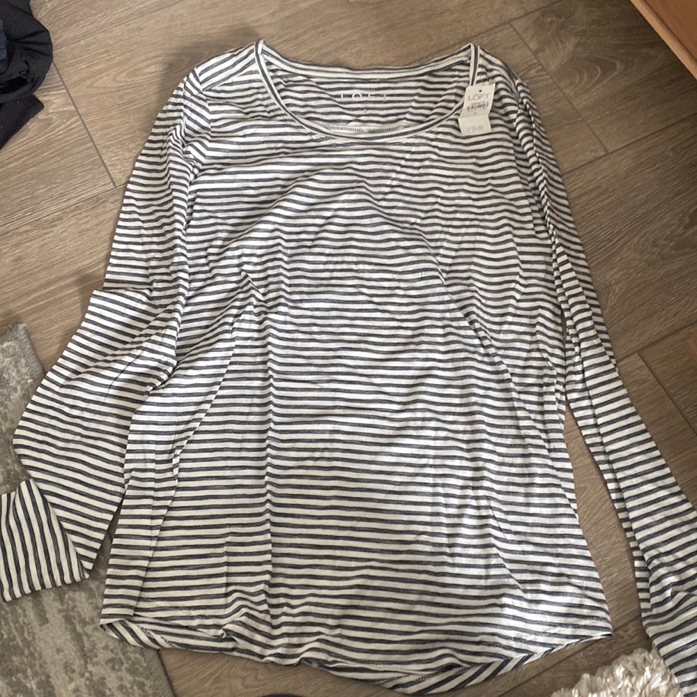 NWT - loft long sleeve striped t shirt